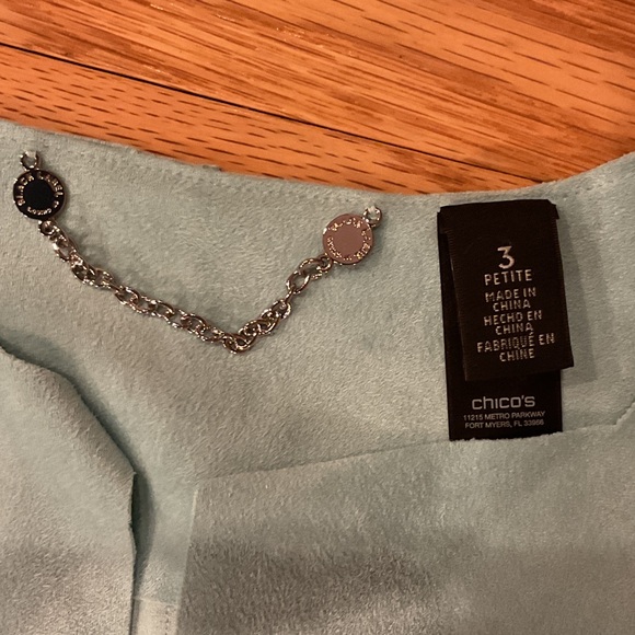 CHICOS Elegant Seafoam green Women's vest feels like micro suede sz 3 NWOT - Picture 3 of 9